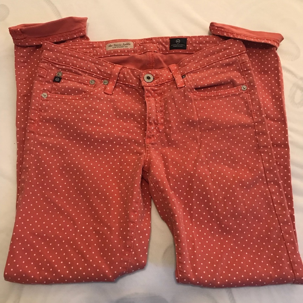 Salmon Polka Dot Capris